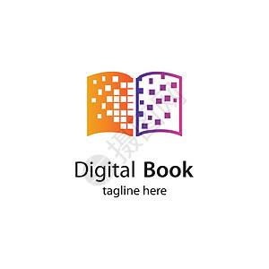 数字书数字标志书技术矢量图标插图学校公司读者网络推广学习电子书工作室身份图片
