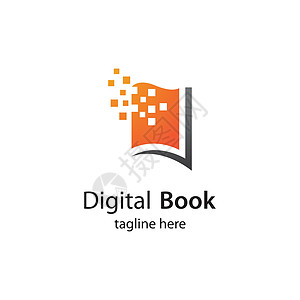 数字书数字标志书技术矢量图标教育合伙学校电子书推广读者公司学习品牌身份图片