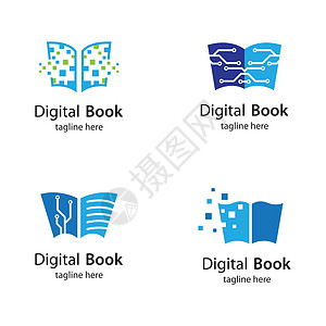 数字书数字标志书技术矢量图标图书馆互联网身份电子产品公司标识网络网站学校电路图片