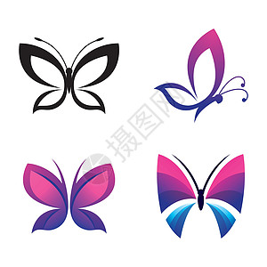 美女蝴蝶标志图片插图创造力艺术温泉翅膀公司商业标识背景图片