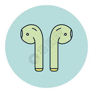 Airpods 无线耳机矢量 ico技术耳塞电话音乐气垫白色耳朵配饰麦克风插图图片