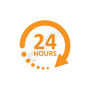 平面样式的 24 小时服务图标 全天业务和服务矢量插图在孤立的背景下 快速服务时间标志的经营理念速度代理人横幅计时器广告网络邮政图片