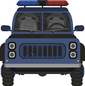 空的警用汽车矢量说明 高性能警察自动驾驶器生产卡通片海报插图警笛安全闪光器运输轿车丝带图片