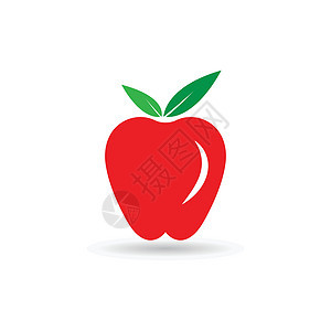 苹果图标矢量标识饮食农业商业红色营养叶子插图食物水果背景图片