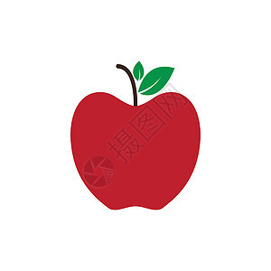 苹果图标矢量红色标识水果农业叶子插图饮食营养食物公司背景图片