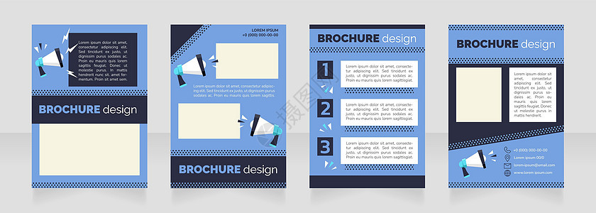社交媒体公告 蓝空白小册子布局设计设计图片