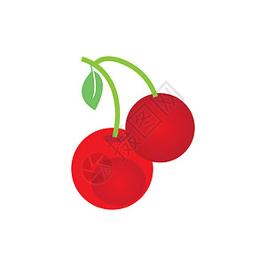 Cherry 徽标矢量模板水果标识食物标签果汁叶子甜点浆果插图图片