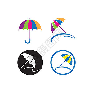 雨伞标志 vecto标识商业收藏白色插图阳伞太阳黑色季节下雨图片