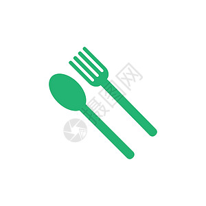 poon 图标标识商业食物餐厅刀具白色工具用餐厨房插图菜单图片