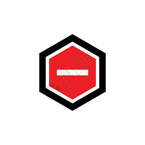 停止图标图标警告交通危险标识白色手势注意力八角形红色海报图片