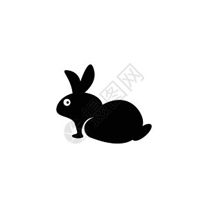 兔子标志矢量艺术徽章卡通片宠物动物创造力绘画野兔插图白色图片