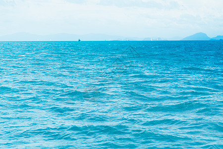 蓝色的蓝海 有平流波背景反射地平线热带支撑太阳波纹阳光海景假期冲浪图片