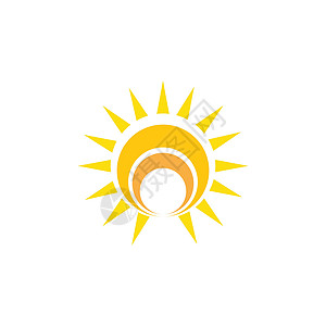 太阳图示标志插图商业公司阳光日落海浪标识地平线黄色日出图片