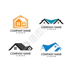 物业标志模板住房商业住宅大厦公司贷款财产徽标建筑插图图片