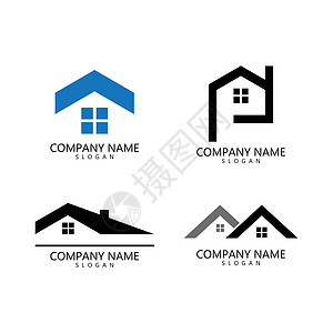 物业标志模板公司住宅财产住房贷款插图公寓金融房子城市图片