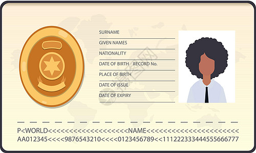 女性身份证警察文件矢量平面图标被隔离执照治安文档执法徽章权威办公室钱包皮夹星星图片