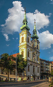 匈牙利布达佩斯圣安娜教堂 匈牙利布达佩斯文化建筑房子旅行宗教英石城市旅游建筑学历史图片