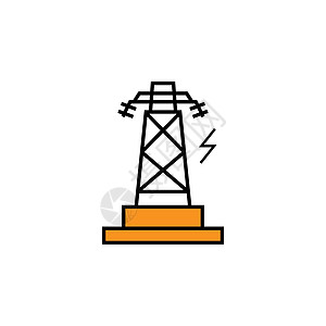 电线杆线彩色图标 能量图图标的元素 标志 符号可用于网络 标志 移动应用程序 UI UX图片