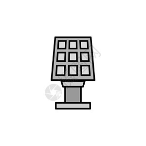太阳能电池板线彩色图标 能量图图标的元素 标志 符号可用于网络 标志 移动应用程序 UI UX图片