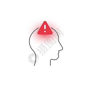 脊髓灰质炎 头痛概念 压力 精神紊乱 白色背景上孤立的种群矢量插图在白色背景中分离焦虑疼痛记忆智力裂缝成人头晕治愈发烧偏头痛图片
