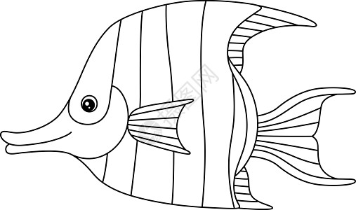 Angelfish 白天使鱼彩色页面图片