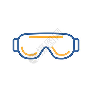 医疗折页生物护目镜眼睛保护矢量 ico配饰眼镜安全医疗化学医生工业药品科学塑料插画