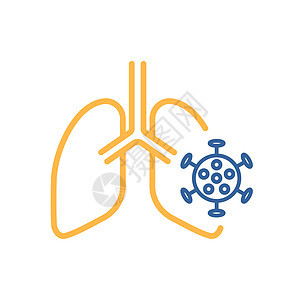 被病毒和细菌感染的人肺 ico药品传染性流感细菌肺炎插图感染支气管解剖学生物学图片