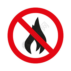 禁火标志 交叉火焰图标 红圆图片