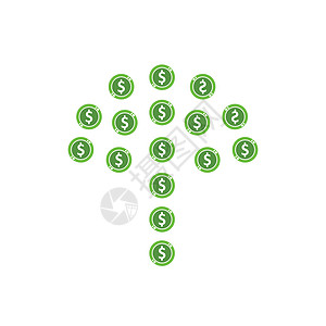 货币树图标矢量插图图片
