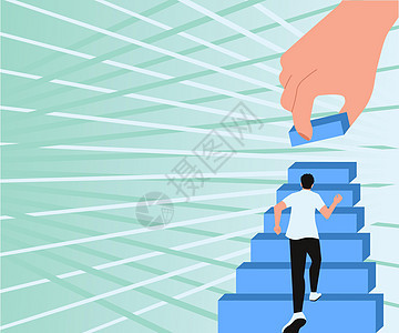 Gentleman 爬上楼梯案件 试图达到目标 帮助代表团队工作 男人向上奔跑 大楼梯定义进步与改进 笑声男性跑步女性生长活动运图片