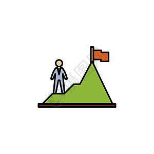 成就 山区 有色工人图标 可用于网络 标志 移动应用程序 UI UX图片