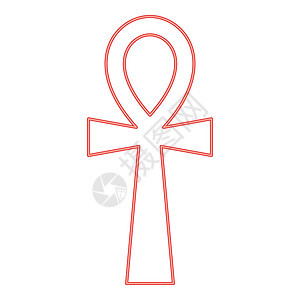 ankh 红色矢量插图图像平板风格图片