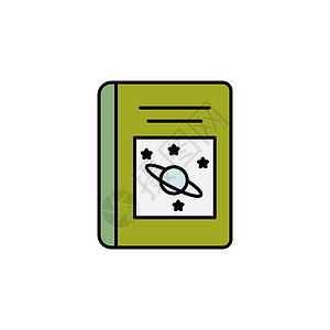 天文学线彩色图标 标志和符号可用于白色背景上的 Web 徽标 移动应用程序 UI UX图片