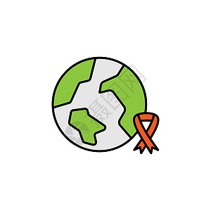 彩色的癌症线条图标 标志和符号可用于网络 标识 移动应用程序 UI 白背景 UX图片