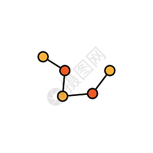 星座线彩色图标 标志和符号可用于白色背景上的 Web 徽标 移动应用程序 UI UX图片