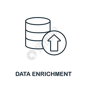 数据丰富图标 来自客户关系集合的行元素 用于网页设计 信息图表等的线性数据浓缩图标标志图片