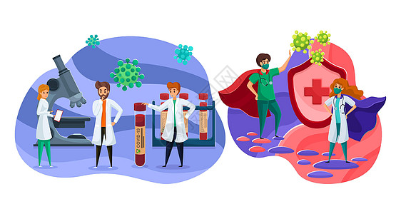 保健 护理 实验室研究 疫苗 冠状病毒 医药组概念图片