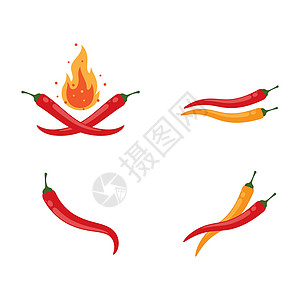 红热辣辣椒插图植物美食标签农场厨房辣椒菜单食物烹饪蔬菜图片