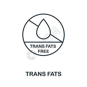 反式脂肪图标 来自饮食收藏的单色标志 用于网页设计信息图表和 mor 的创意反式脂肪图标说明孩子男生营养男人身体指数减持家庭性别图片