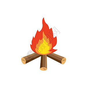 木柴烧火矢量图标插图设计背景图片