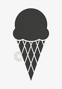 白背景上孤立的冰淇淋图标图片