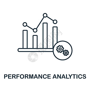 性能分析图标 来自数字转换集合的线元素 用于网页设计 信息图表等的线性性能分析图标标志图片
