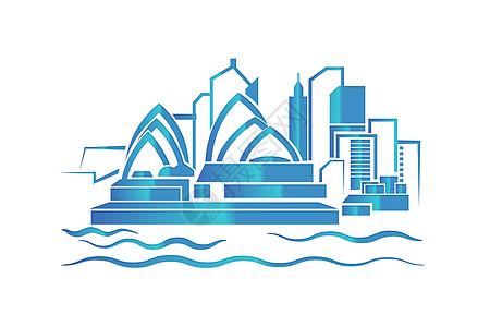悉尼蓝色蓝天线双月光 澳大利亚快剧背景图片