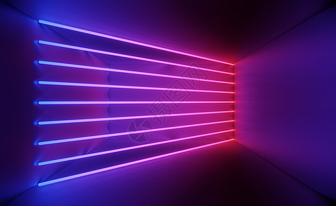 黑暗背景下 RGB 霓虹灯的 3d 渲染 抽象激光线显示在晚上 紫外光谱光束场景力量舞蹈紫外线音乐游戏韵律展示技术电子产品辉光图片