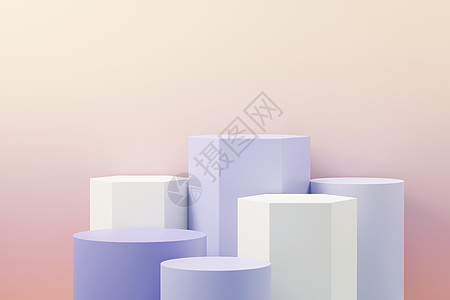 2022年产品展示和广告设计时用非常Peri颜色的美容讲台3d翻版 最低面粉天空和Mreamy土地场景 浪漫概念插图装饰品风格推图片
