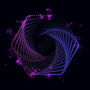 由半调点 紫色蓝色成的抽象螺旋蜂蜜体形状图片