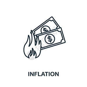 通货膨胀图标 经济危机系列中的线条元素 用于网页设计 信息图表等的线性通货膨胀图标标志图片