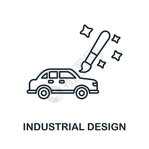 工业设计图标 平面设计系列中的线条元素 用于网页设计 信息图表等的线性工业设计图标标志图片