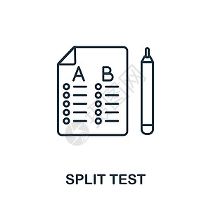 拆分测试图标 平面设计系列中的线条元素 用于网页设计 信息图表等的线性拆分测试图标符号图片