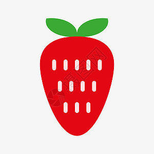 红色草莓的简单矢量图标图片